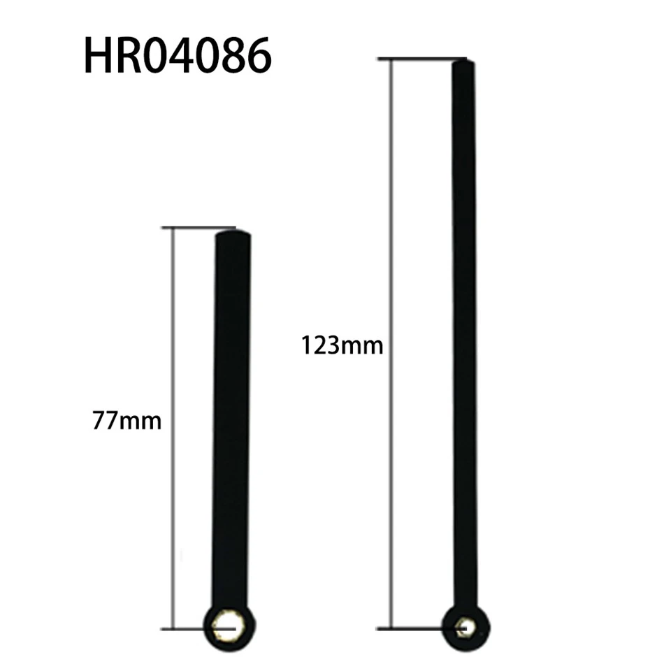 Aiguille d'horloge HR04086 noire pour heures et minutes